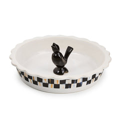 Courtly Check Everyday Pie Plate with Pie Bird Mackenzie-Childs