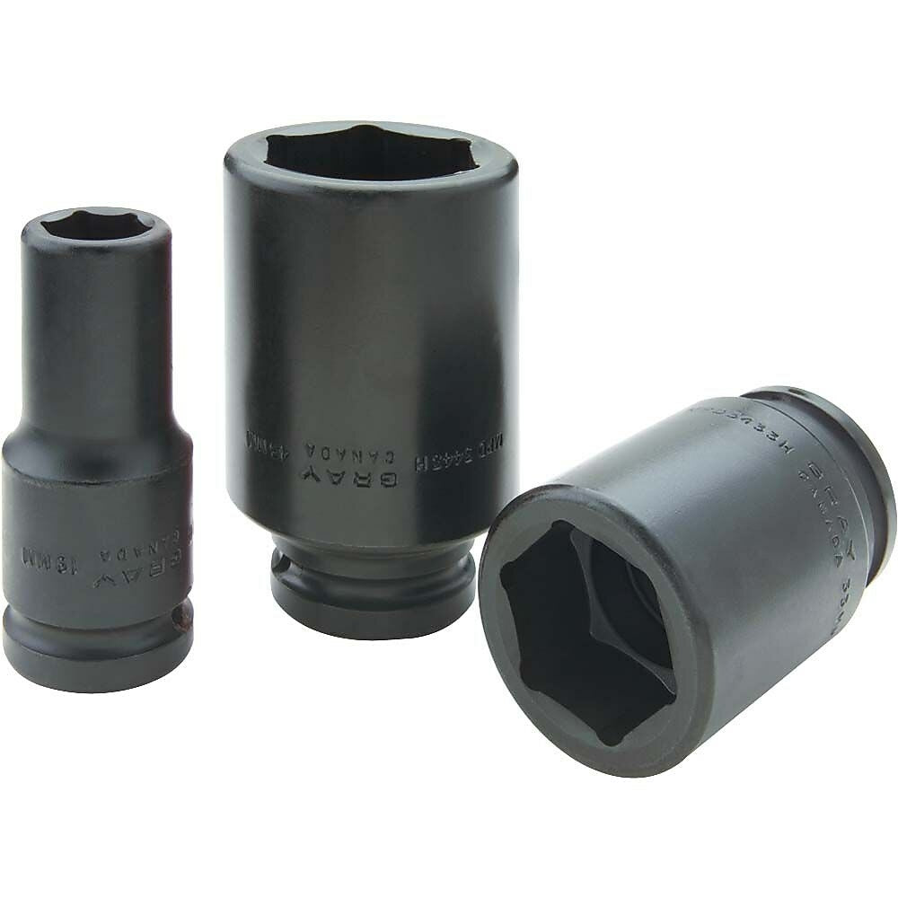 Gray Tools – Douille profonde pour clé à chocs de 46 mm x 3/4 po, 6 pans-Taille : 46 mm