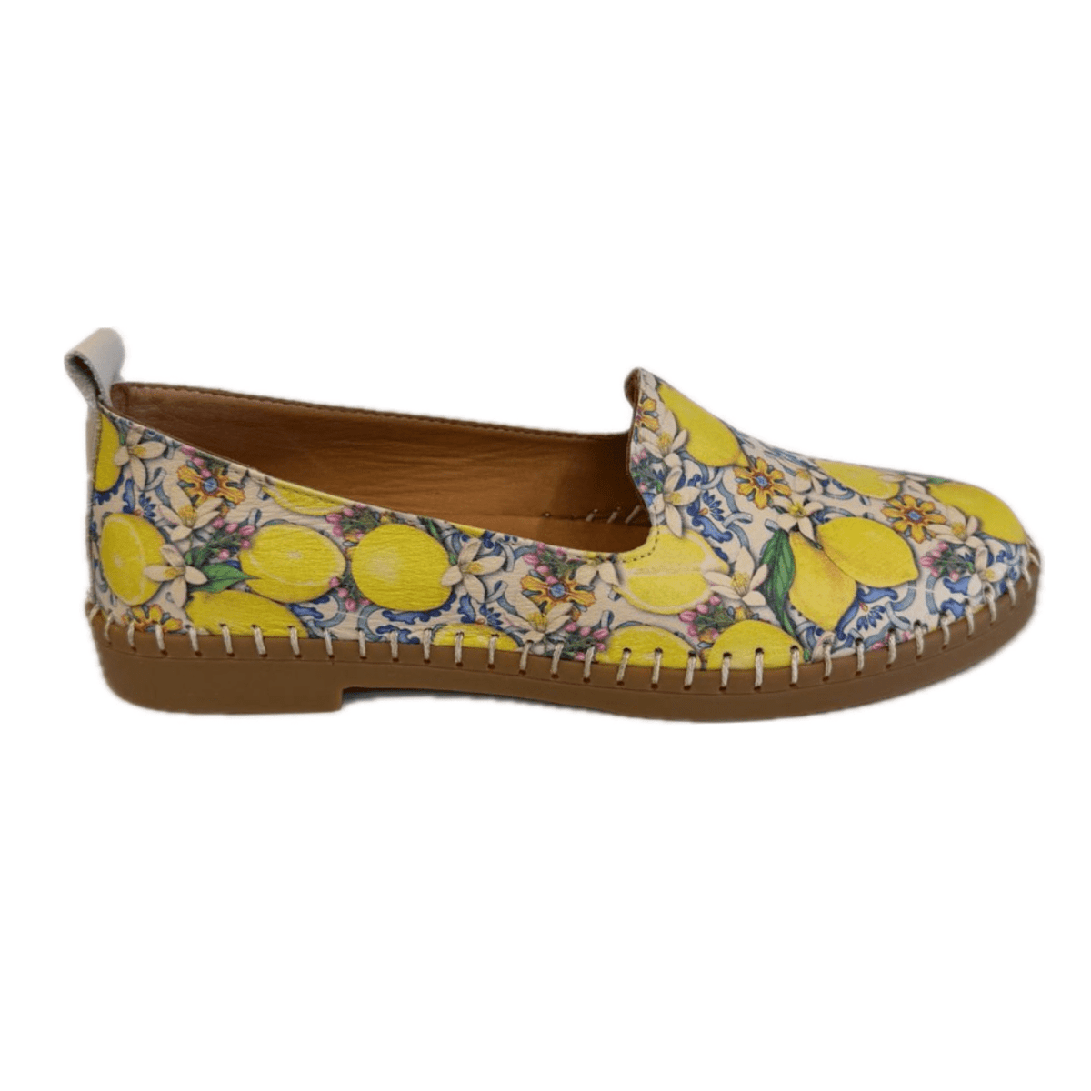 Everly Slip-Ons & Loafers Medium / Yellow / 35 EU Everly Women's Frida 01 Patterned Mules- Lemon Leather