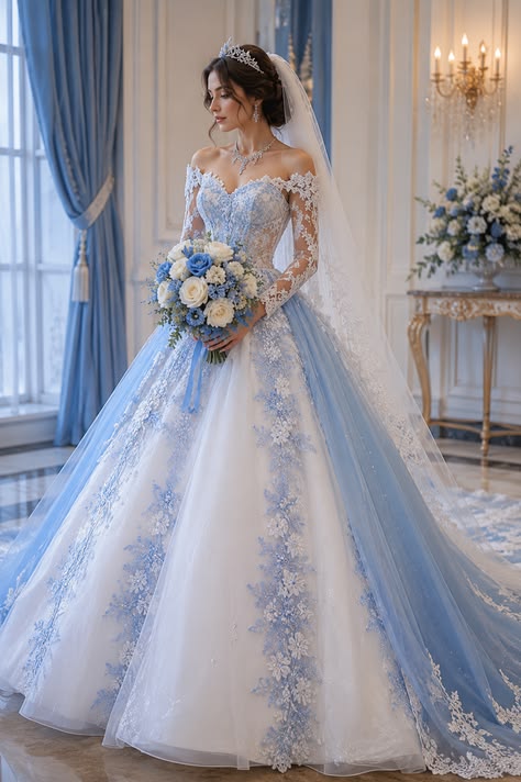 Wedding Princess Blue Gown
