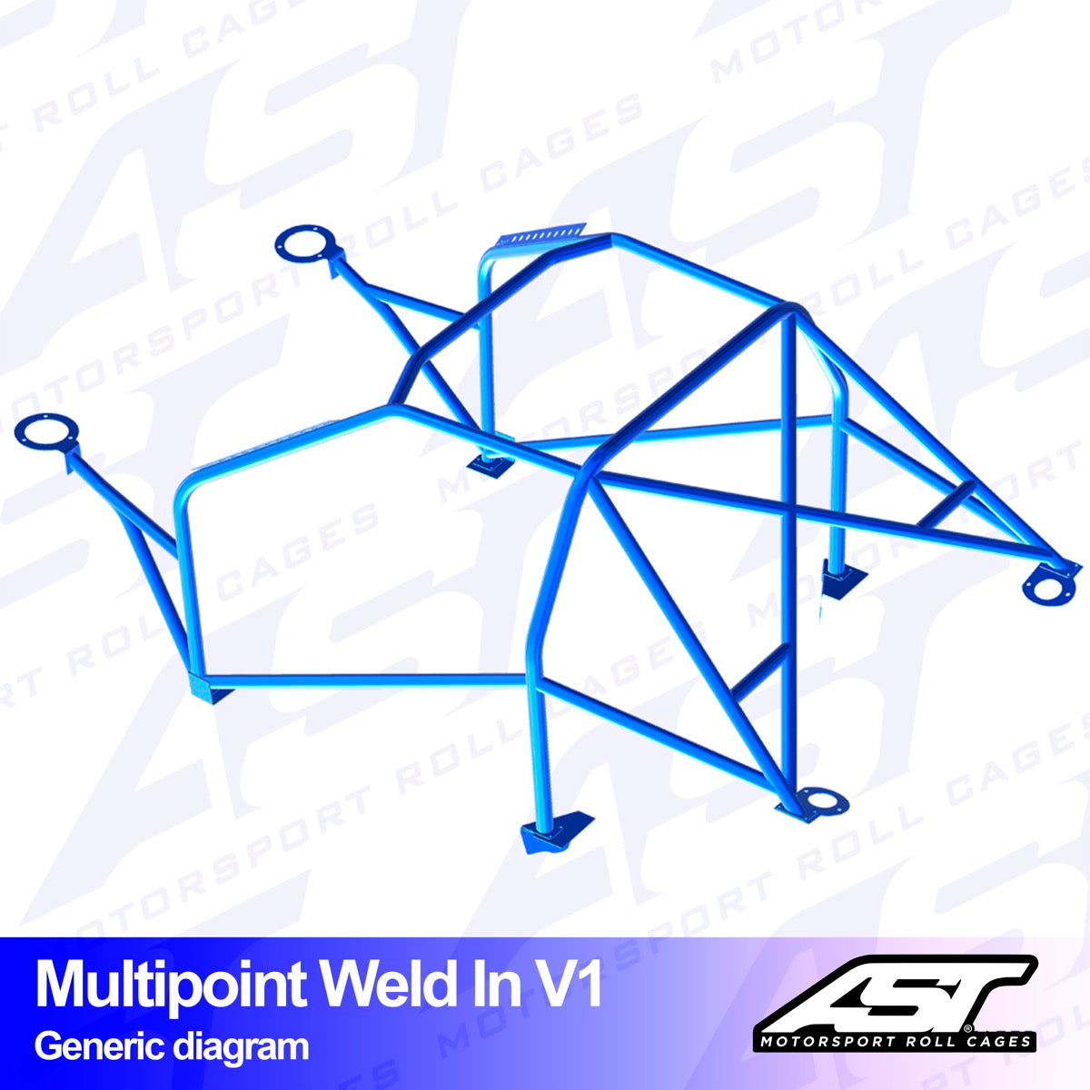 AST Rollcages V1 Weld-In 10-Point Roll Cage for Honda Civic EM 2-Door Coupe