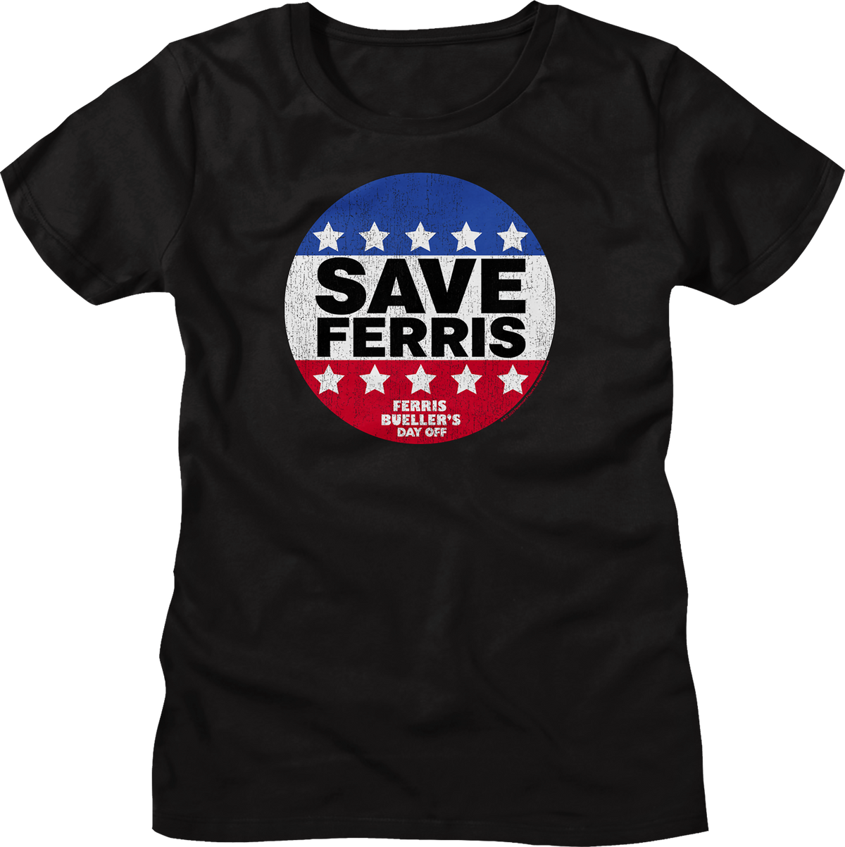 Womens Save Ferris Campaign Button Ferris Bueller's Day Off Shirt