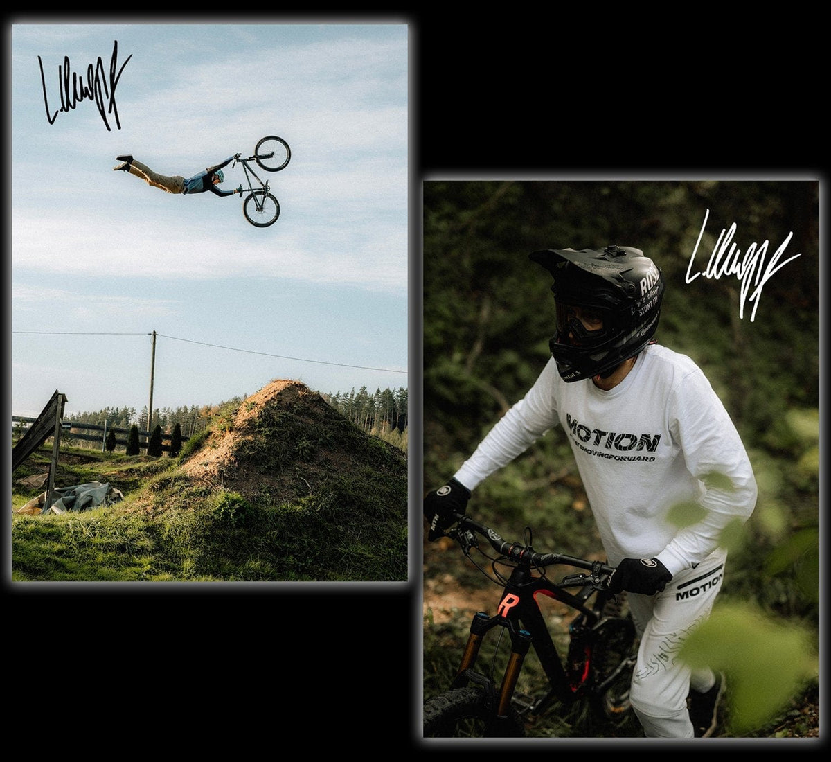 Lukas Knopf MTB Poster-Set (Handsigniert, A3) - The Motion Brand Mountainbike Poster Lukas Knopf Merchandise Merch Bike Poster