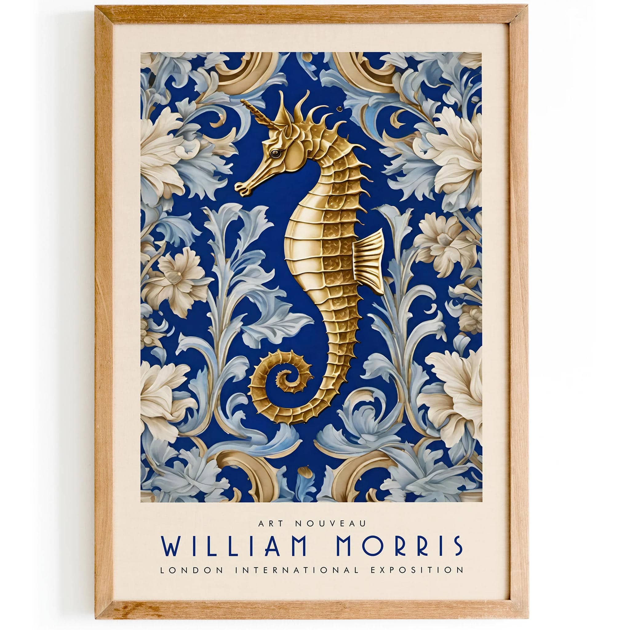Blue Seahorse Bathroom Wall Art - HypeSheriff