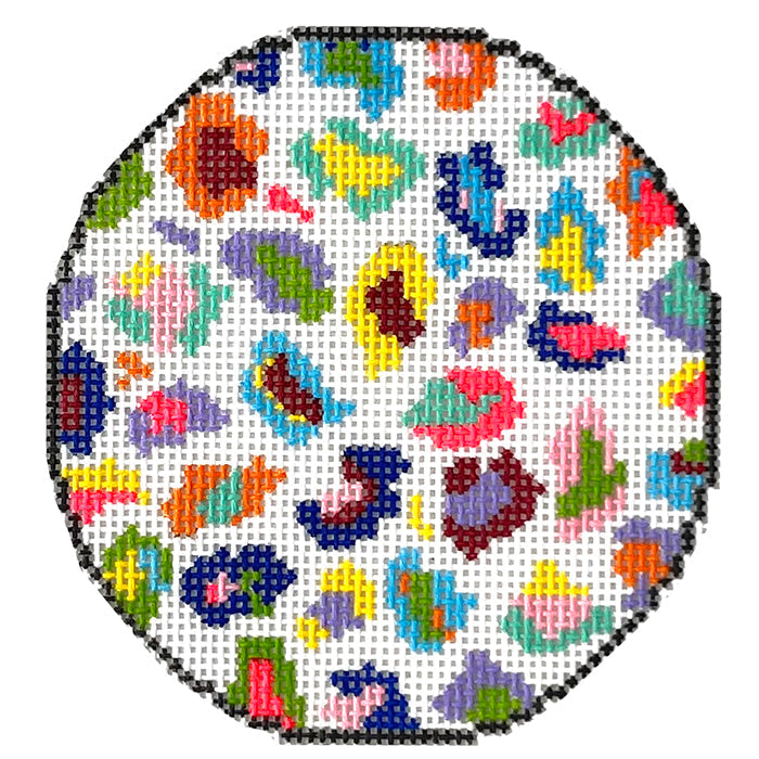 Mini Meow Round Painted Canvas Mopsey Designs