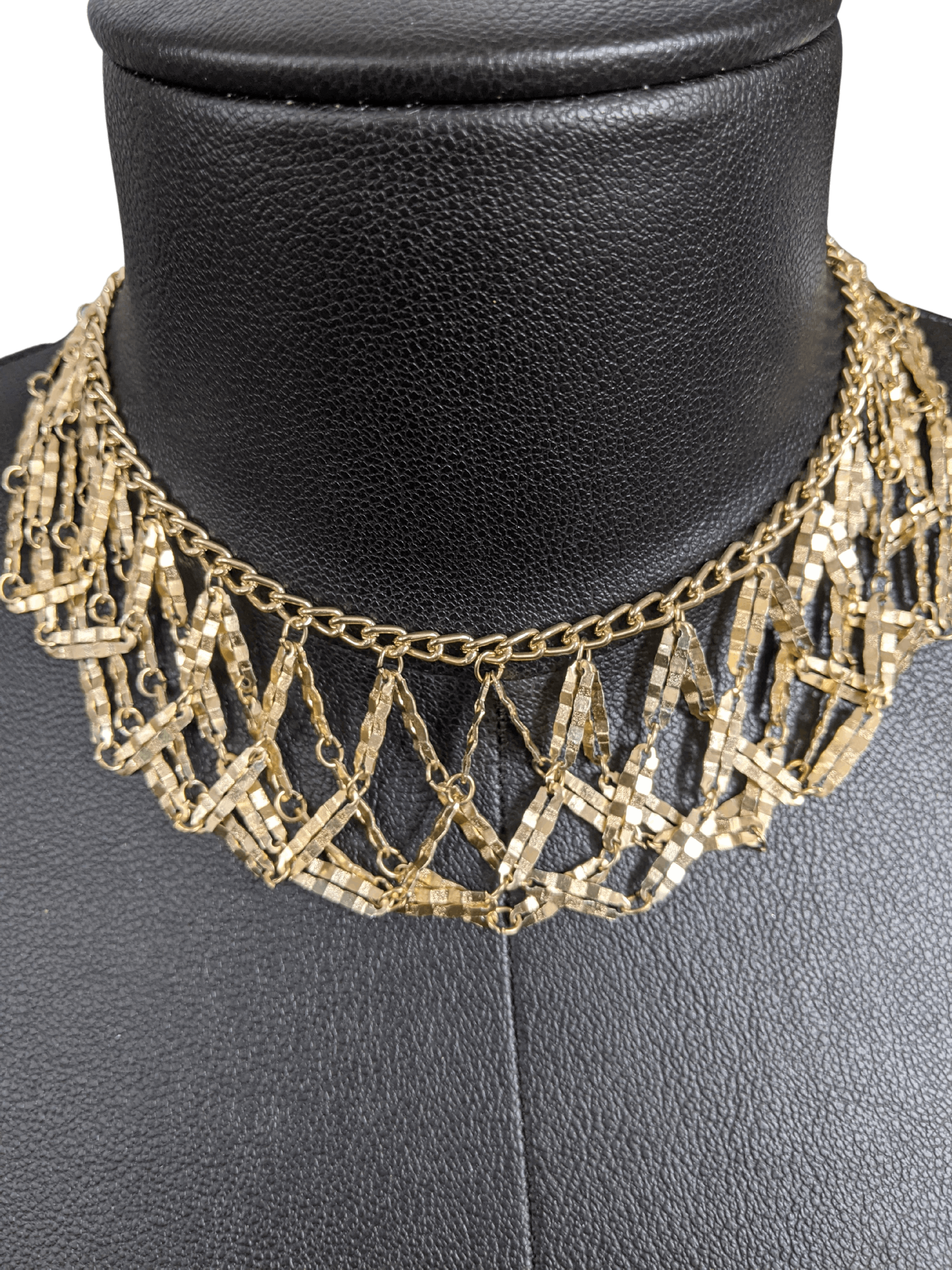 80's Chain Lace Golden Necklace