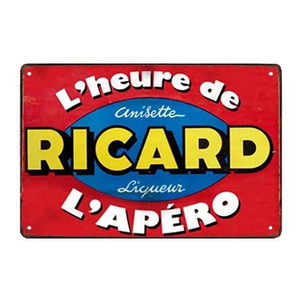 plaque vintage metal ricard