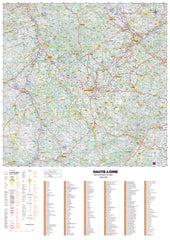 Poster - Haute-Loire (119 x 85 cm) | Blay Foldex carte murale roulée (en tube) Blay Foldex