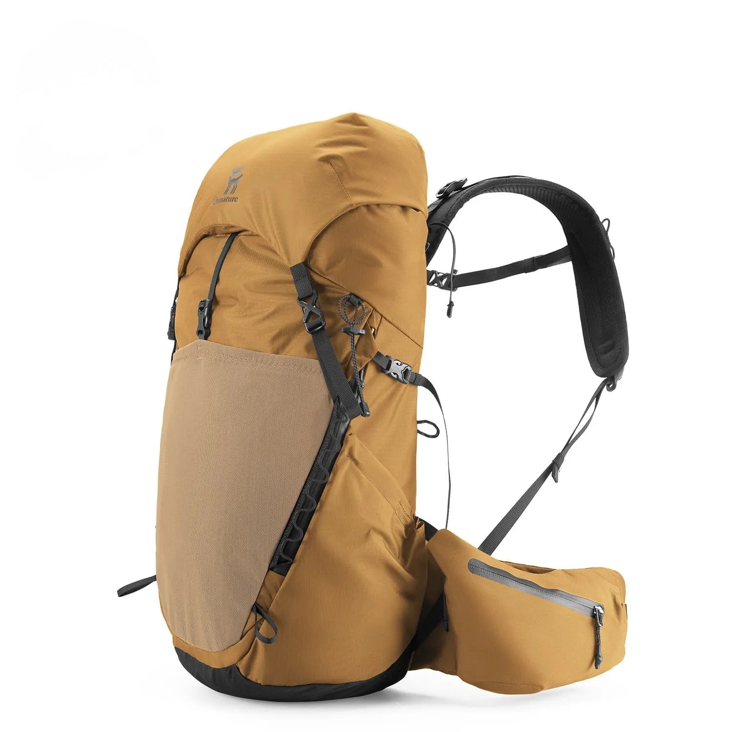 qunature outdoor lightweight hiking backpack 25l breathable ergonomic travel pack for hiking camping 
#Color_Khaki