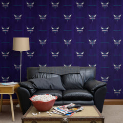 Charlotte Hornets (Purple) - Hardwood Pattern - Peel & Stick Wallpaper - Official NBA - Reusable Vinyl Wall Decals