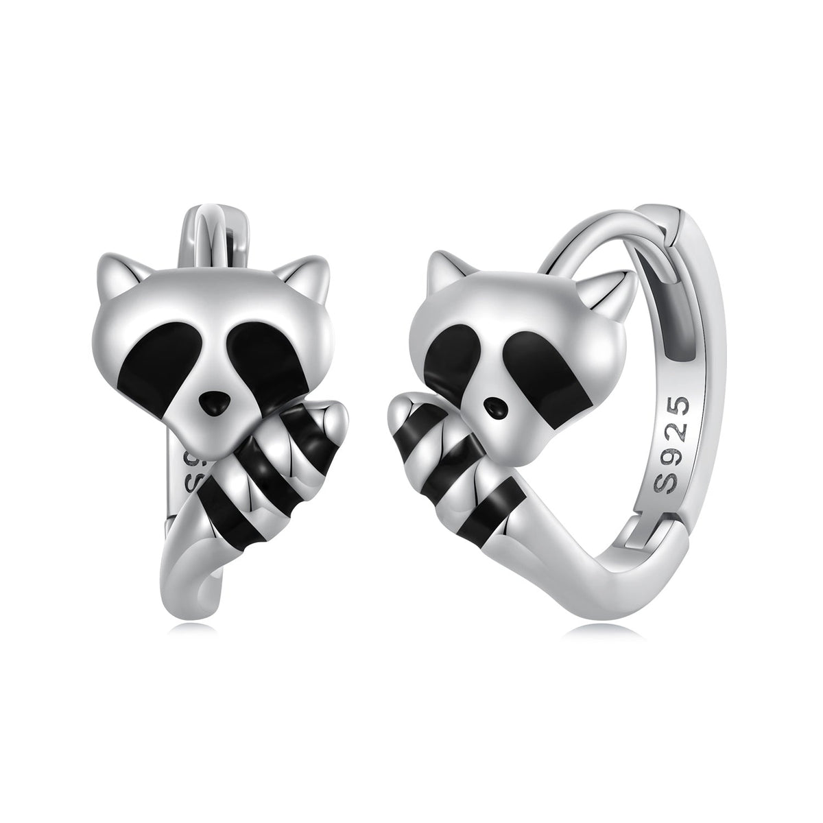Silver Earrings Small Raccoon Hoop Earrings For Sale - sursenso Earring