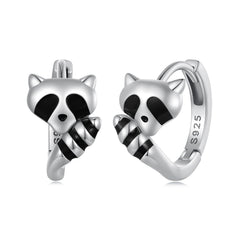 Silver Earrings Small Raccoon Hoop Earrings For Sale - sursenso Earring