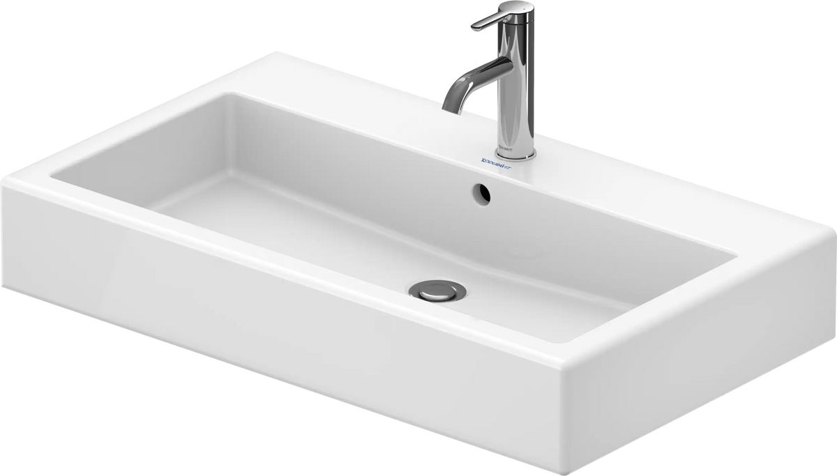 Duravit Vero 31 1/2'' Rectangular Vessel Sink in White with Single Faucet Hole and with Overflow